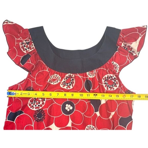 Duck Head Jeans Co Mod Cotton Shift Dress Floral Red White Blue July 4 Girls XL - Picture 6 of 8